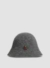 Wool & Mohair Bucket Hat Women Grey Moncler