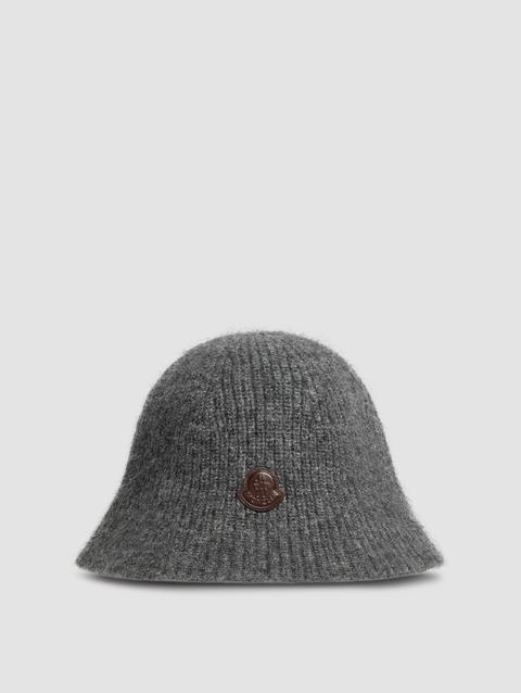 Wool & Mohair Bucket Hat Women Grey Moncler