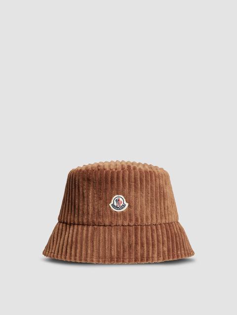 Corduroy Bucket Hat Women Brown Moncler