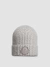 Wool Blend Beanie Women Light Grey Moncler