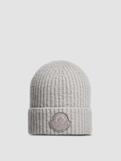 Wool Blend Beanie Women Light Grey Moncler