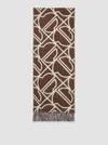 Logo Wool & Alpaca Scarf Women Beige & Brown Moncler