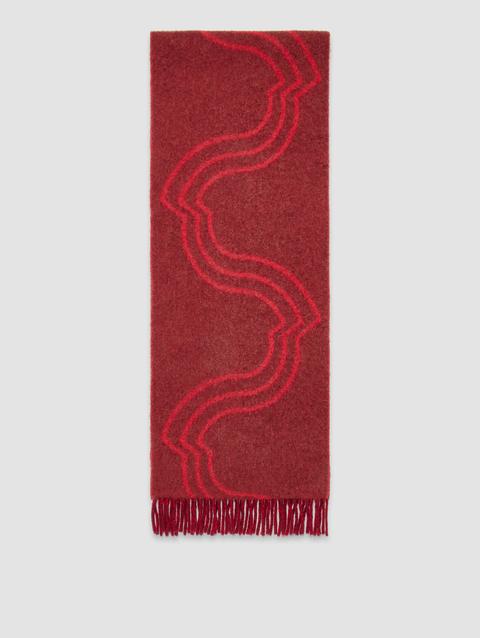 Logo Wool & Alpaca Scarf Women Red Moncler