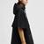 Hooded Wool Down Cape Women Black Moncler