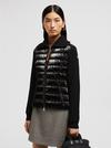 Padded Wool Zip-Up Cardigan Women Black Moncler