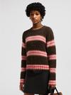 Striped Alpaca Blend Sweater Women Brown Moncler