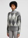 Argyle Wool & Mohair Sweater Women Grey Moncler