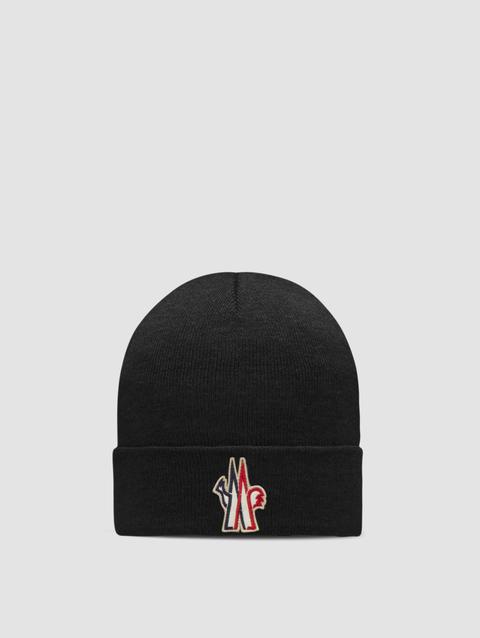 Pure Wool Beanie Men Black Moncler