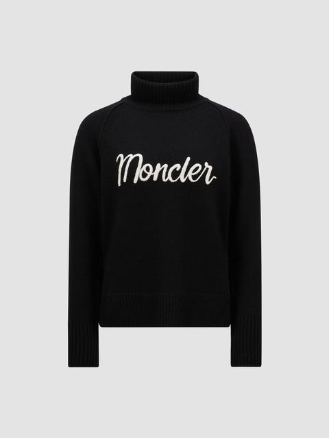 Cashmere & Wool Turtleneck Sweater Women Black Moncler