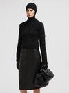 Embroidered Mohair & Wool Sweater Women Black Moncler