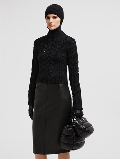 Embroidered Mohair & Wool Sweater Women Black Moncler