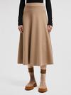 Wool & Cotton Midi Skirt Women Camel Beige Moncler