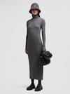 Wool Turtleneck Midi Dress Women Grey Moncler