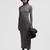 Wool Turtleneck Midi Dress Women Grey Moncler