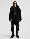 Desot Hooded Corduroy Short Down Jacket Men Black Moncler