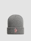 Wool Beanie Men Grey Moncler