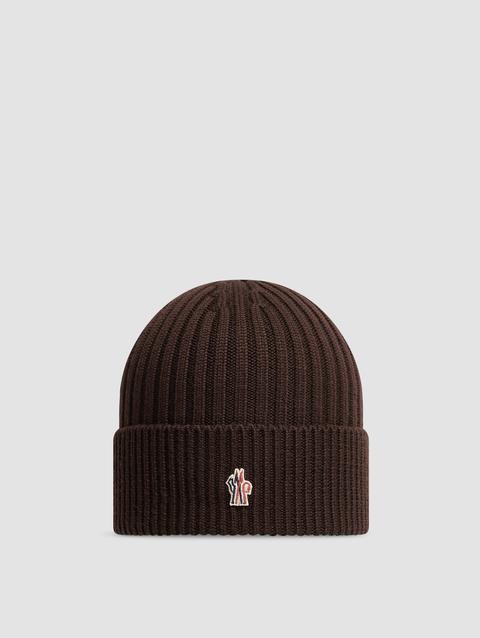 Wool Beanie Men Brown Moncler