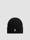 Wool Beanie Men Black Moncler