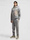 Mountain Logo Cotton Sweatpants Men Grey Moncler