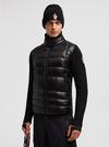 Padded Wool Zip-Up Cardigan Men Black Moncler