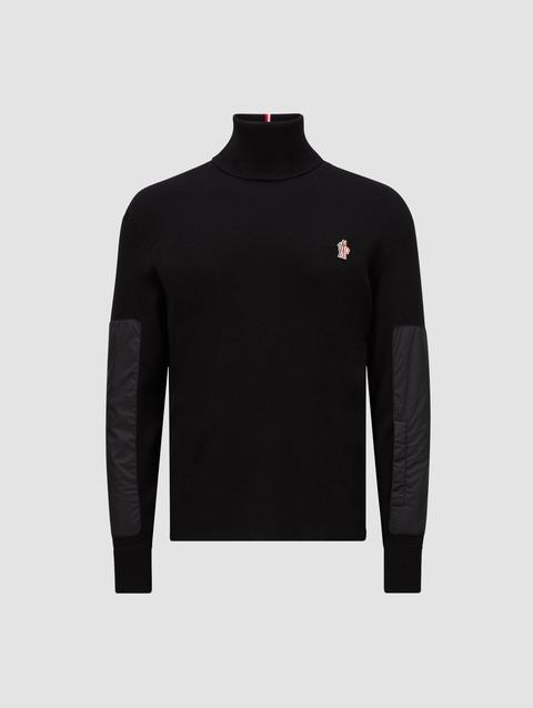 Wool Turtleneck Sweater Men Black Moncler