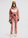 Down-Filled Ski Suit Women White & Pink Moncler