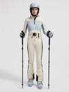 Ski Suit Women White & Light Blue Moncler