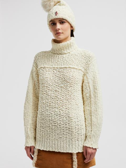 Cotton & Wool Turtleneck Sweater Women White Moncler