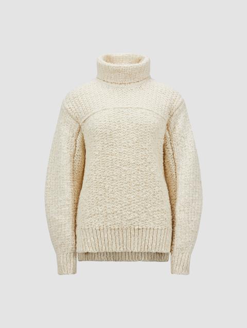 Cotton & Wool Turtleneck Sweater Women White Moncler